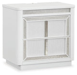 Chalanna White Upholstered Storage Bedroom Set angled view