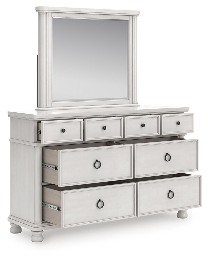 Rowlenstown Antique White Poster Bedroom Set angled view