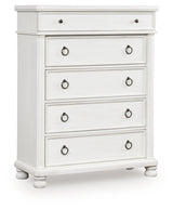 Rowlenstown Antique White Chest of Drawers
