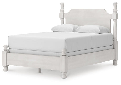 Rowlenstown Antique White Poster Bedroom Set angled view