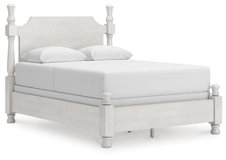 Rowlenstown Antique White Poster Bedroom Set angled view
