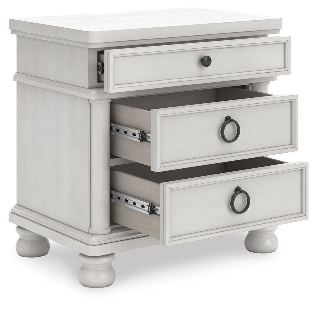 Rowlenstown Antique White Poster Bedroom Set angled view