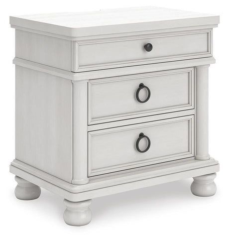 Rowlenstown Antique White Poster Bedroom Set angled view