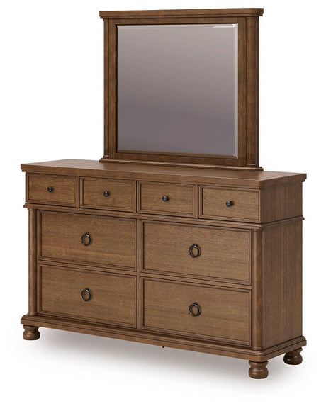 Rowlenstown Brown Poster Bedroom Set angled view