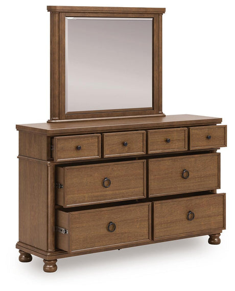 Rowlenstown Brown Poster Bedroom Set angled view