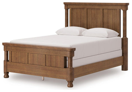 Rowlenstown Brown Poster Bedroom Set angled view