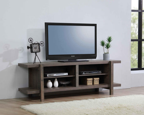 Tacoma Rustic Brown Modern TV Stand, Entertainment Cabinets, Natural Wood And Wood Legs For Living Room - Ella Furniture