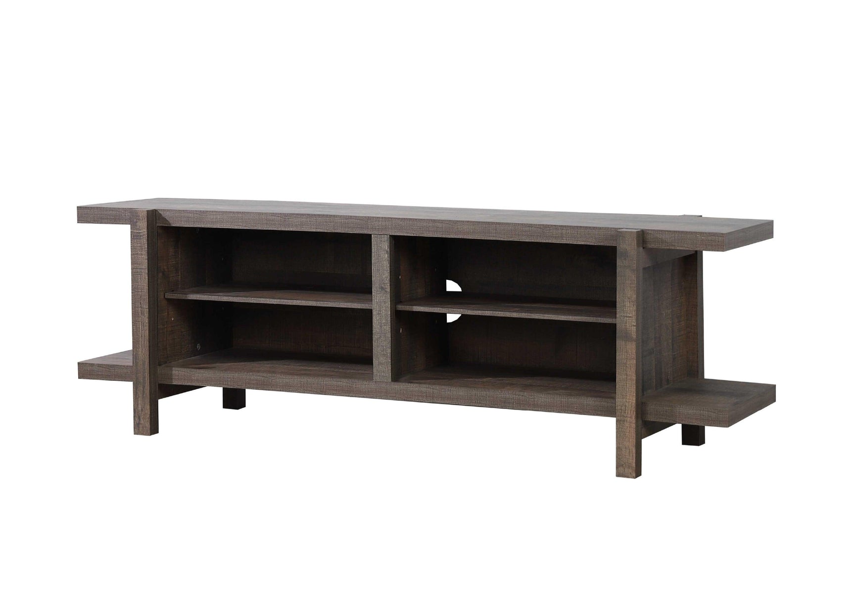 Tacoma Rustic Brown Modern TV Stand, Entertainment Cabinets, Natural Wood And Wood Legs For Living Room - Ella Furniture