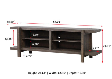 Tacoma Brown Tv Stand, Entertainment Cabinet, Media Console With Wood Finish And Wood Legs for Living Room - Ella Furniture