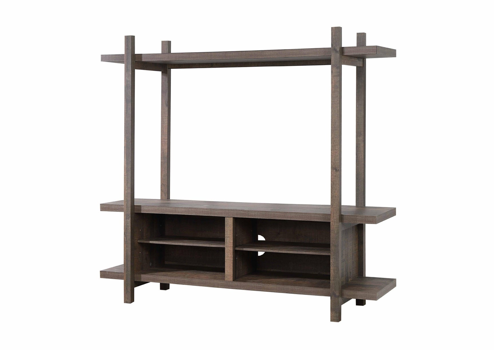 Tacoma Rustic Brown Modern TV Stand, Entertainment Cabinets, Natural Wood And Wood Legs For Living Room - Ella Furniture