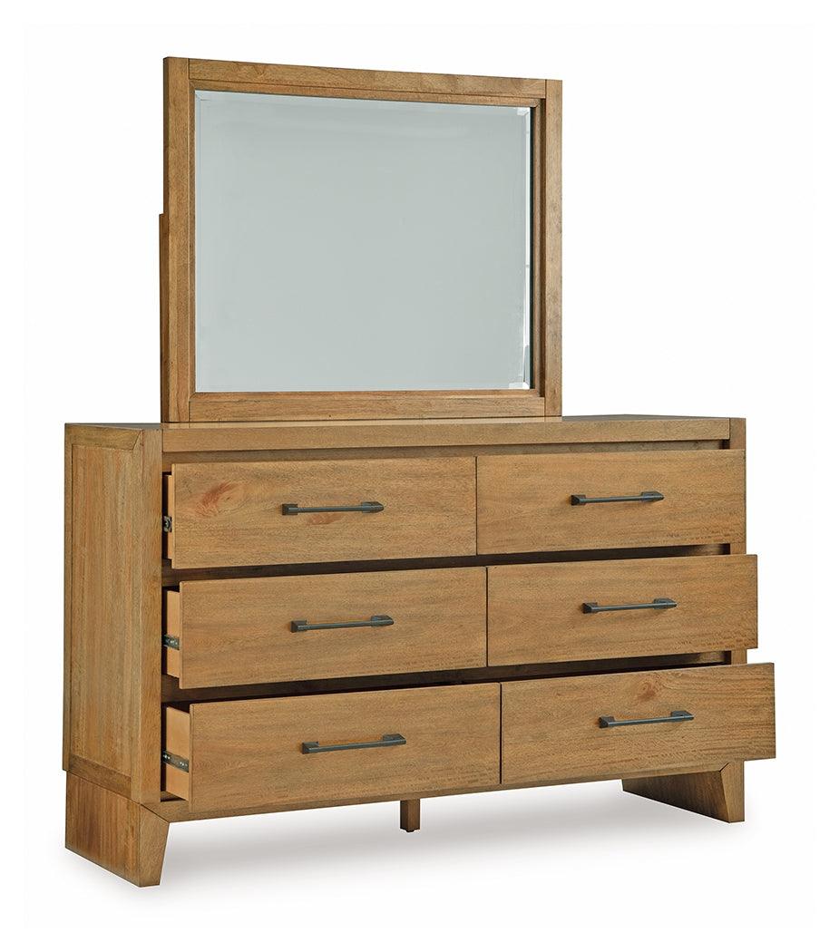 Sherbana Light Brown Dresser and Mirror