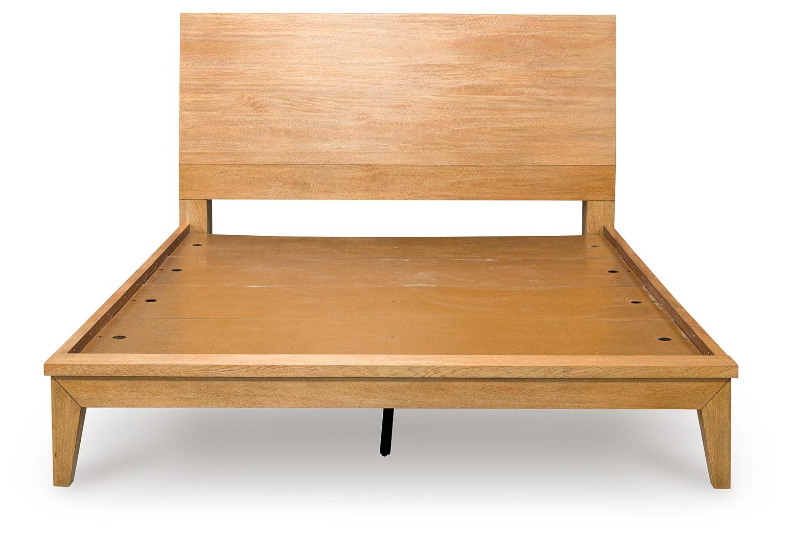 Sherbana Light Brown Queen Panel Bed