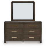 Radkin Burnished Brown Dresser and Mirror view 3