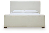 Radkin Burnished Brown Queen Upholstered Panel Bed view 5
