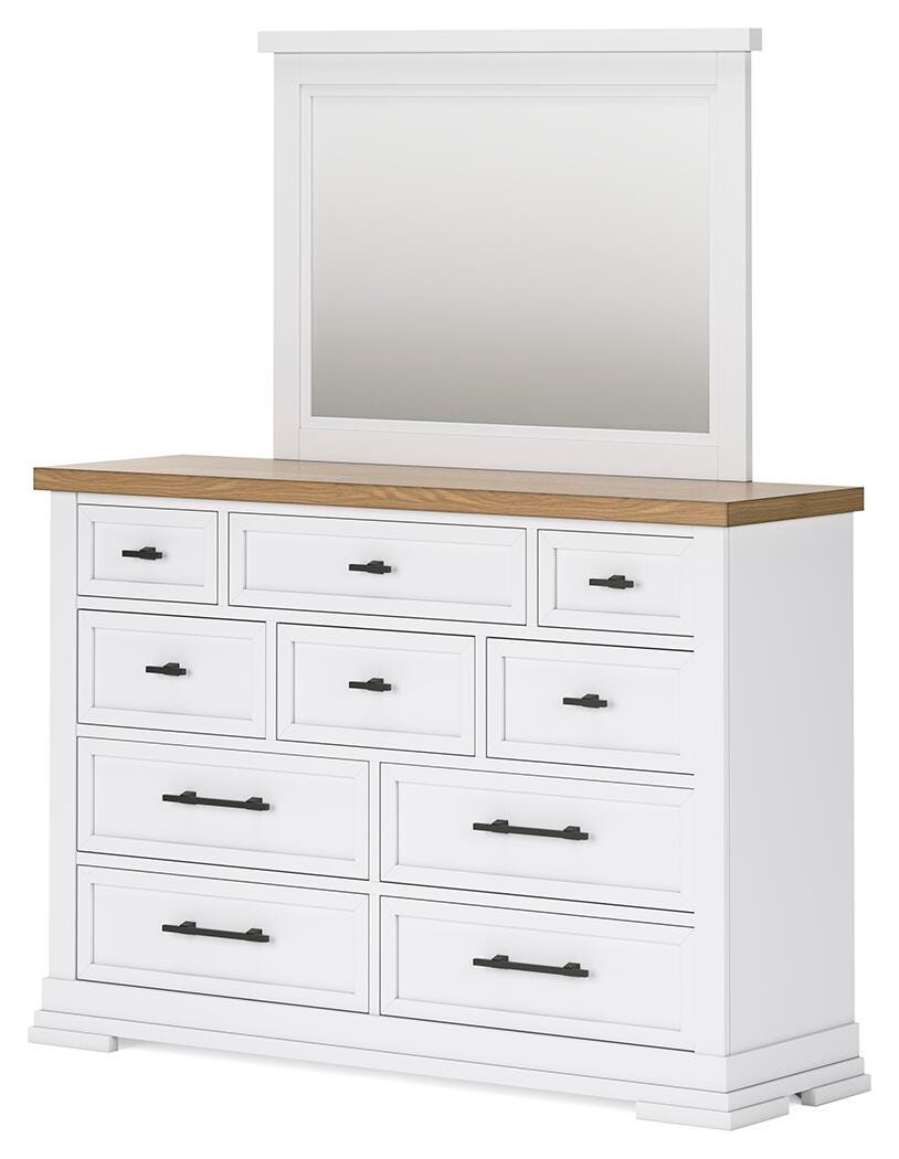 Ashbryn White/Natural Panel Storage Bedroom Set angled view