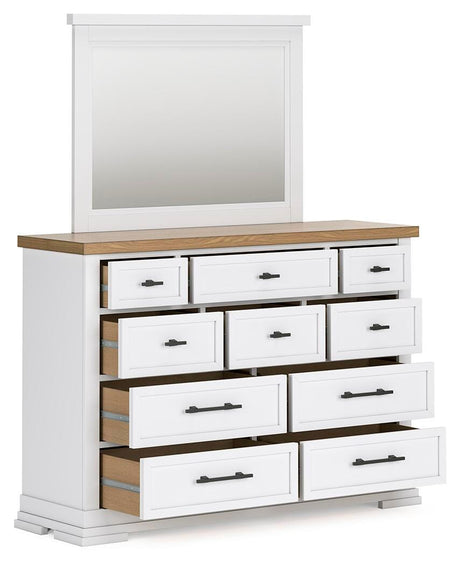 Ashbryn White/Natural Panel Storage Bedroom Set angled view