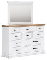 Ashbryn White Natural Dresser And Mirror