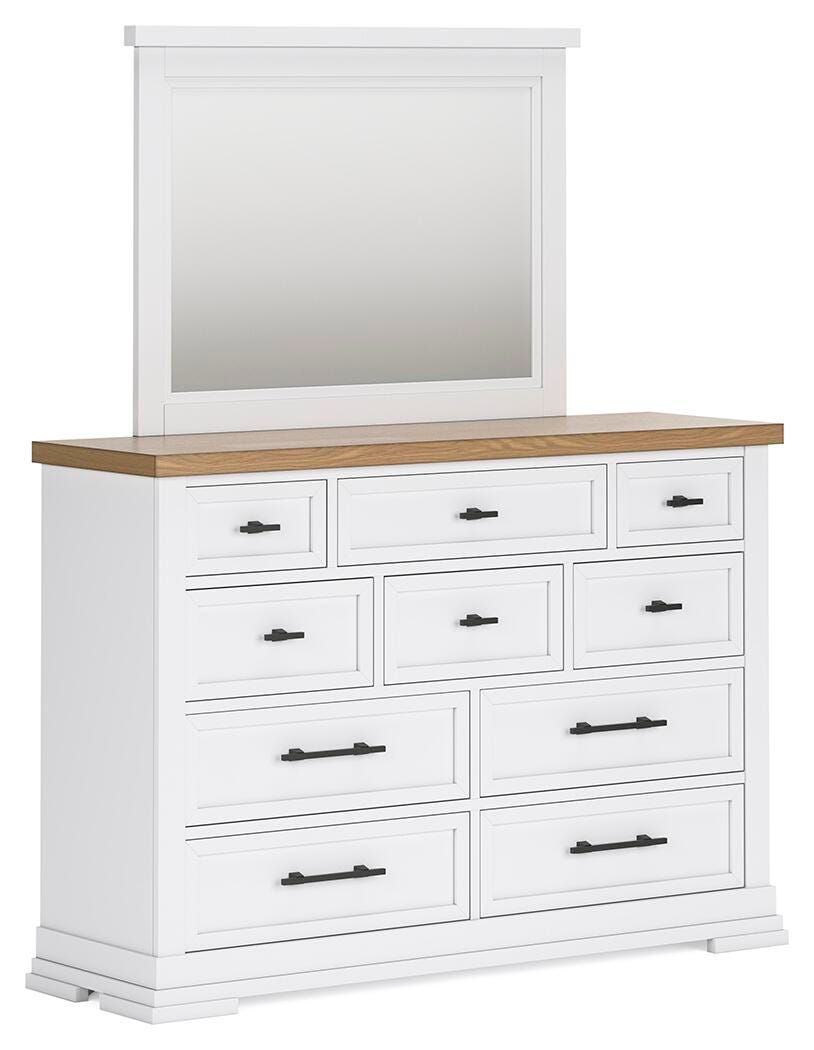 Ashbryn White/Natural Panel Storage Bedroom Set angled view