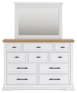 Ashbryn White Natural Dresser And Mirror