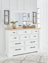 Ashbryn White Natural Dresser And Mirror