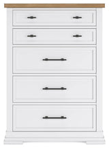 Ashbryn White Natural Chest Of Drawers