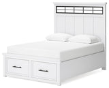 Ashbryn White/Natural Panel Storage Bedroom Set angled view