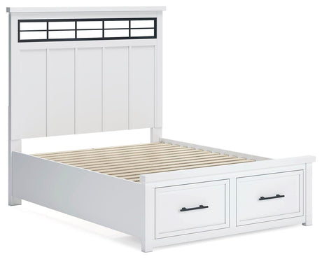 Ashbryn White/Natural Panel Storage Bedroom Set angled view