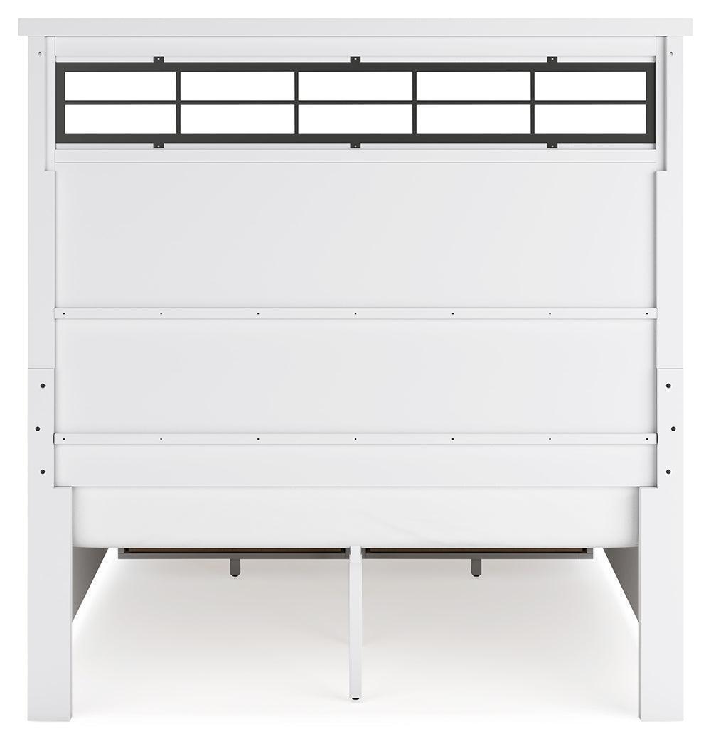 Ashbryn White Natural Queen Panel Storage Bed
