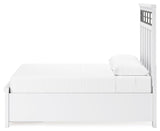 Ashbryn White Natural Queen Panel Storage Bed