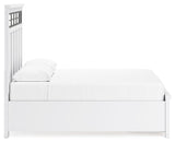 Ashbryn White Natural Queen Panel Storage Bed