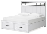 Ashbryn White Natural King Panel Storage Bed