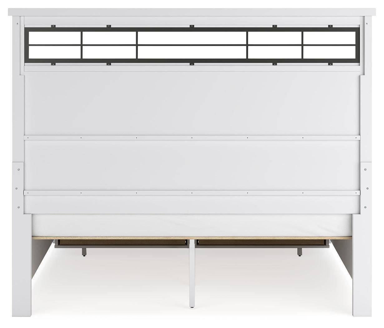 Ashbryn White Natural King Panel Storage Bed