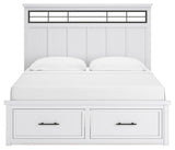 Ashbryn White Natural King Panel Storage Bed