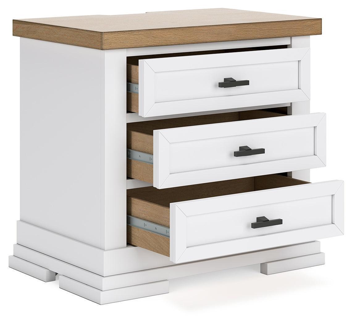 Ashbryn White Natural Nightstand
