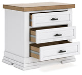 Ashbryn White/Natural Panel Storage Bedroom Set angled view