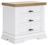 Ashbryn White Natural Nightstand