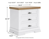Ashbryn White/Natural Panel Storage Bedroom Set dimension view
