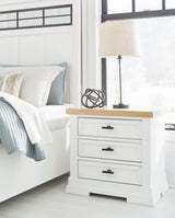 Ashbryn White Natural Nightstand
