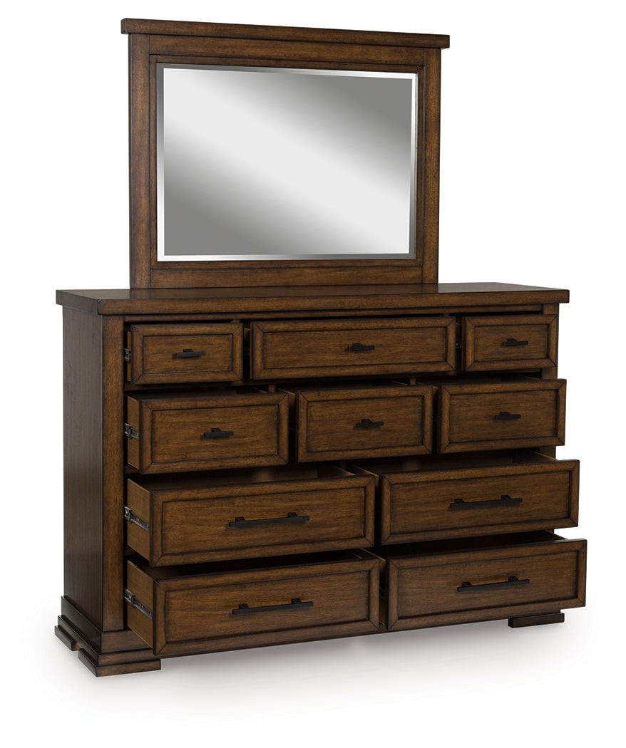 Taffenbrook Medium Brown Dresser and Mirror