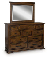 Taffenbrook Medium Brown Dresser and Mirror