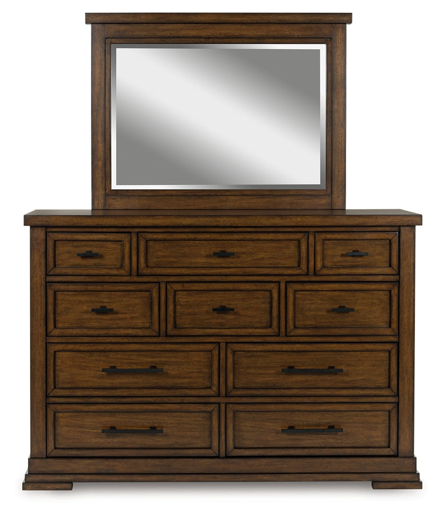 Taffenbrook Medium Brown Dresser and Mirror