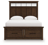 Taffenbrook Medium Brown Queen Panel Storage Bed