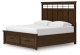 Taffenbrook Medium Brown King Panel Storage Bed