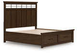 Taffenbrook Medium Brown King Panel Storage Bed