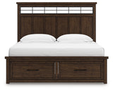 Taffenbrook Medium Brown King Panel Storage Bed