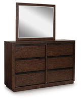 Dilenno Dark Brown Dresser and Mirror