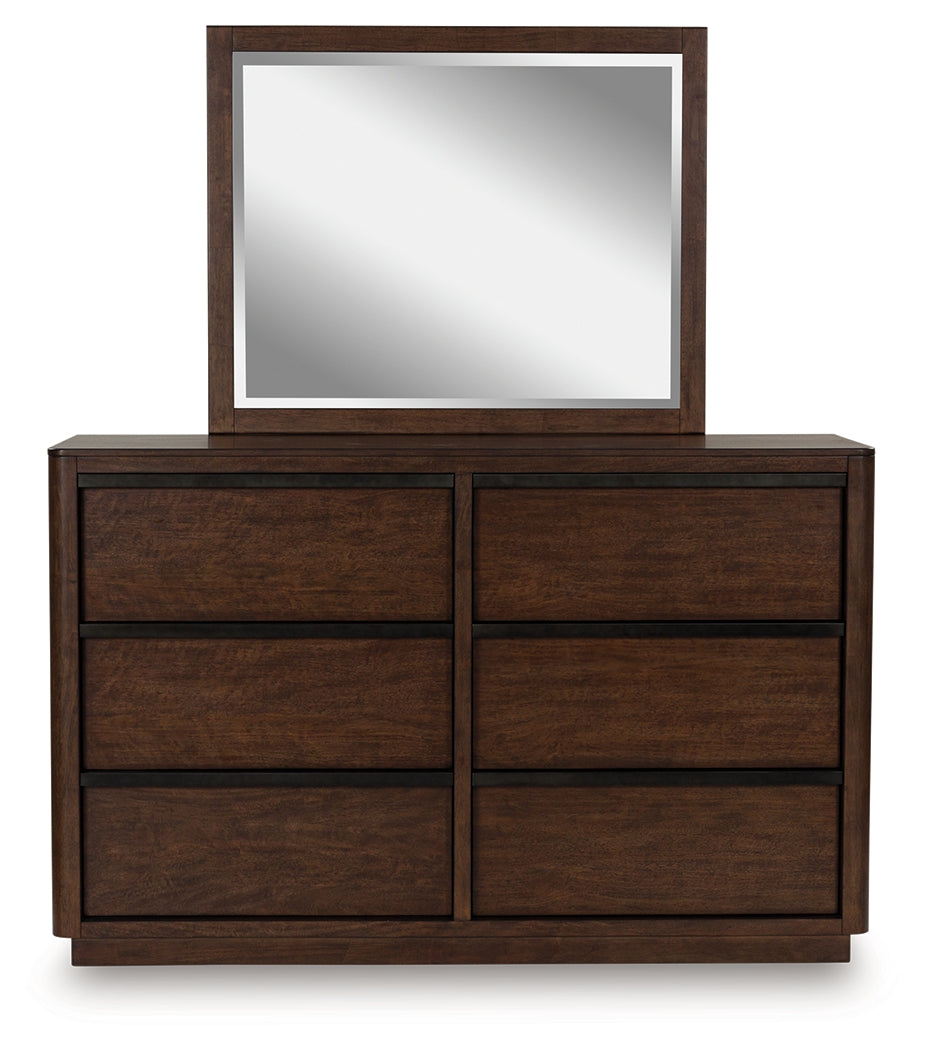Dilenno Dark Brown Dresser and Mirror