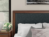 Dilenno Dark Brown King Upholstered Panel Bed