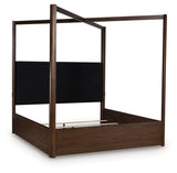 Dilenno Dark Brown King Canopy Bed