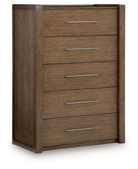 Marxmore Brown Chest of Drawers angled view